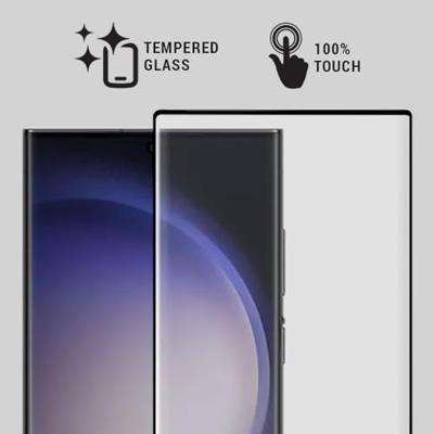 Lunso - Samsung Galaxy S23 Ultra - Gehard Beschermglas - Full Cover Screenprotector - Black Edge Lunso - Samsung Galaxy S23 Ultra - Gehard Beschermglas - Full Cover Screenprotector - Black Edge