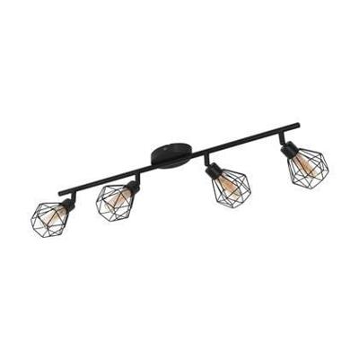 Eglo SpotZapata 1 4-lichts zwart met amberglas - 32767