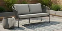 Reims lounge bench 2-seater 173x81x83,5 light grey alu/rope anthracite Eurofar - Eurofar - thumbnail