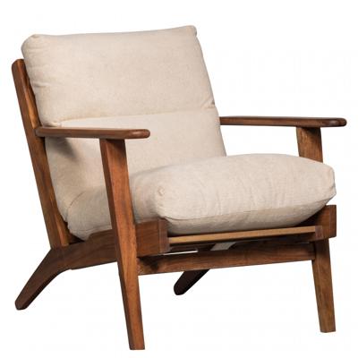 WOOOD Fauteuil 'Houston' Bouclé / Acaciahout, kleur Naturel WOOOD Fauteuil 'Houston' Bouclé / Acaciahout, kleur Naturel