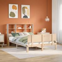 Bed met boekenkast zonder matras massief grenenhout 140x200 cm - thumbnail