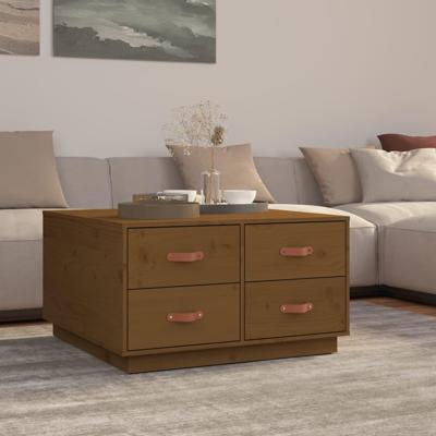 Salontafel 80x80x45 cm massief grenenhout honingbruin