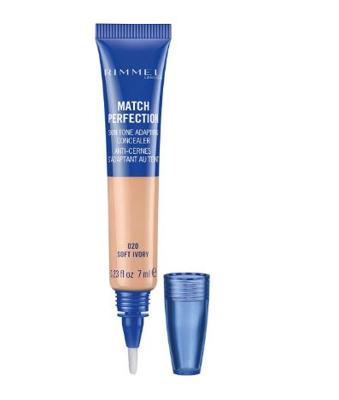 Rimmel Match Perfection Skin Tone Adapting Concealer - 020 Soft Ivory Rimmel Match Perfection Skin Tone Adapting Concealer - 020 Soft Ivory