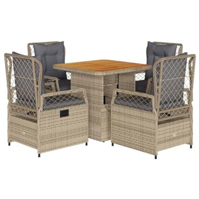 5-delige Tuinset met kussens poly rattan beige 5-delige Tuinset met kussens poly rattan beige