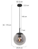 Steinhauer Zwarte glazen hanglampBolique Ø 30cm - 3498ZW - thumbnail