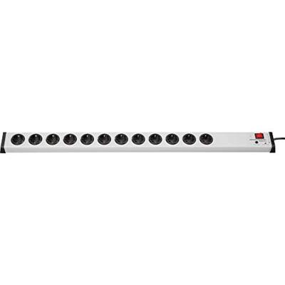 Ehmann 0207x00122301 Overspanningsveilige stekkerdoos 12-voudig Grijs Randaarde stekker 1 stuk(s)