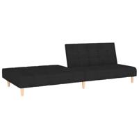 Slaapbank 2-zits stof zwart - thumbnail