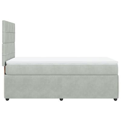 Boxspring met matras fluweel lichtgrijs 120x190 cm