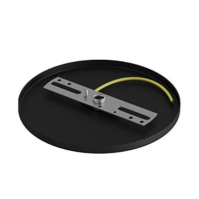 Plafondkap flush zwart platte pafondkap 1 uitgang 126mm