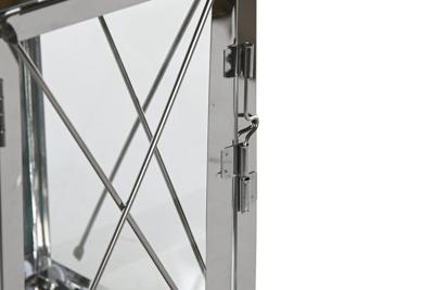 Lantaarnenset DKD Home Decor Zwart Kristal Staal Modern Verchroomd 18 x 18 x 43 cm (2 Onderdelen)