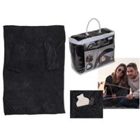 Fleece deken met mouwen 135x172cm antr. - thumbnail