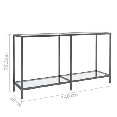 Wandtafel 140x35x75,5 cm gehard glas transparant