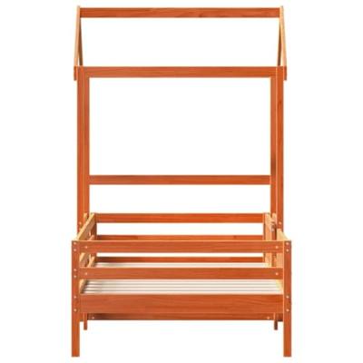Bedframe met huisje massief grenenhout wasbruin 75x190 cm