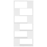 Boekenkast/kamerscherm 80x24x186 cm bewerkt hout wit - thumbnail