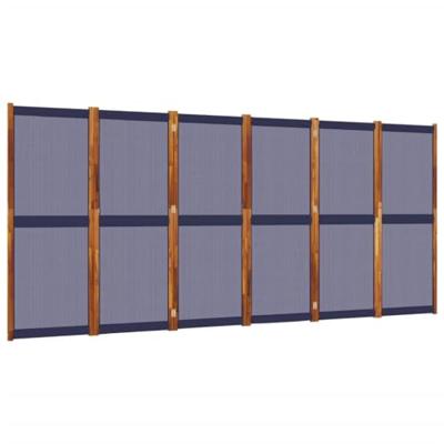 Kamerscherm met 6 panelen 420x180 cm donkerblauw