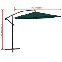 VidaXL Zweefparasol 3 m groen - thumbnail