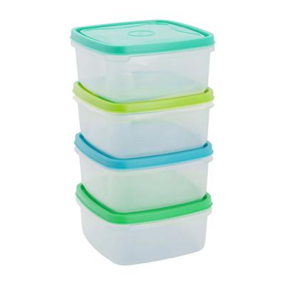 Vershoudbakjes van plastic - 0.9 liter - set van 4