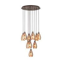 Stars of Light Design videlampSiracusa 10-lichts bruin met koperglas - 39509 - thumbnail