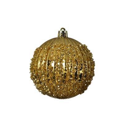 Kerstbal Plastic Glitter Ø8cm Goud