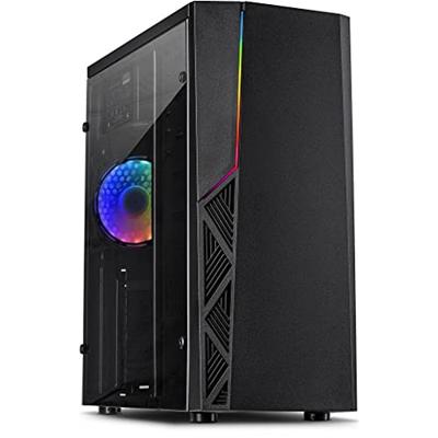 Inter-Tech b-02 rgb midi tower behuizing (zwart | 3x usb-a | rgb | window)