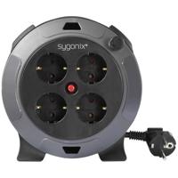 Sygonix SY-5806896 Kabelhaspel 5 m Zwart Randaarde stekker - thumbnail