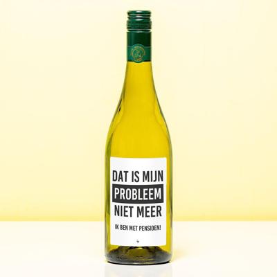 Wijnfles Pensioen Niet mijn probleem meer - Wit (Sauvignon Blanc)
