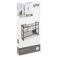 5Five Schoenenrek - 9 paar schoenen - zwart - metaal - 72 x 62 cm - thumbnail
