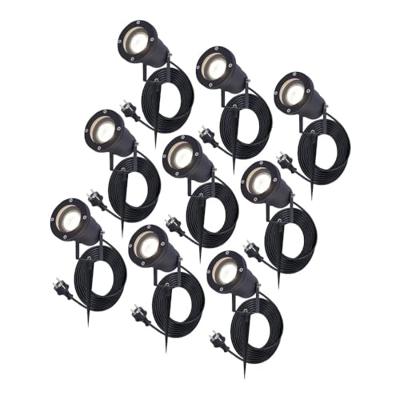 Set van 9 Sydney LED prikspots - Dimbaar - Kantelbaar - GU10 - 4000K neutraal wit - 4 Watt 345 Lumen - IP64 Waterdicht - 1,5 meter netsnoer incl. eurostekker - Zwart Set van 9 Sydney LED prikspots - Dimbaar - Kantelbaar - GU10 - 4000K neutraal wit - 4 Watt 345 Lumen - IP64 Waterdicht - 1,5 meter netsnoer incl. eurostekker - Zwart