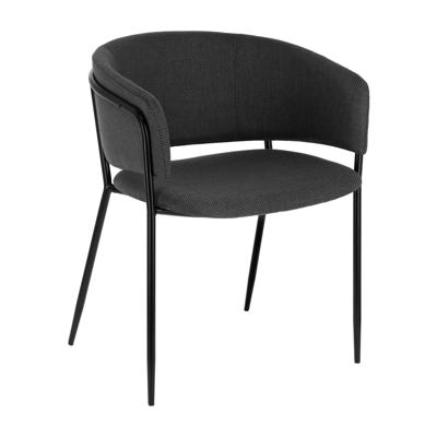 Kave Home Runnie eetkamerstoel Grijs poot zwart Kave Home Runnie eetkamerstoel Grijs poot zwart