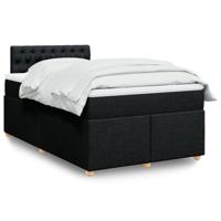 Boxspring met matras stof zwart 120x200 cm - thumbnail