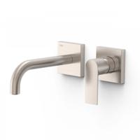 Wastafelmengkraan Inbouw Tres Loft Colors Gebogen Uitloop 18 cm RVS - thumbnail