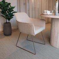 Jesper Home Eetkamerstoel 'Hofu' Slide Rose Gold, kleur Wild Walnut - thumbnail