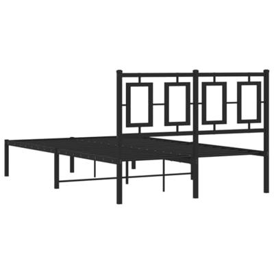 Bedframe met hoofdbord metaal zwart 120x200 cm Bedframe met hoofdbord metaal zwart 120x200 cm