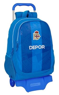 Schoolrugzak met Wielen R. C. Deportivo de La Coruña Blauw 32 x 44 x 16 cm