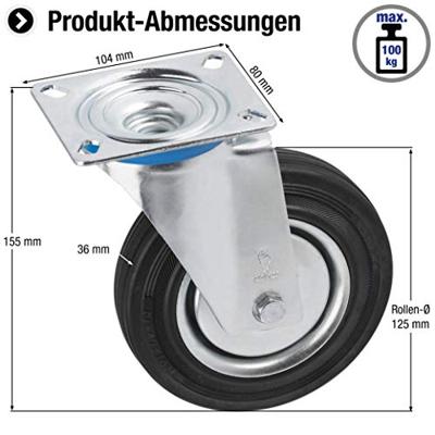 Metafranc Zwenkwiel Rubber 125Mm Vz W - WU0800680