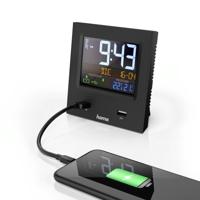 Hama Radiogestuurde Wekker Dual-USB Met Led-kleurendisplay En USB-oplaadfunctie - thumbnail