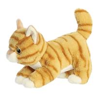 Eco Nation Pluchen knuffel - oranje kat - 21 cm - thumbnail