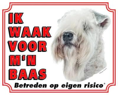 Softcoated Wheaten Terrier Waakbord - Ik waak voor mijn Baas Softcoated Wheaten Terrier Waakbord - Ik waak voor mijn Baas