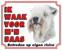 Softcoated Wheaten Terrier Waakbord - Ik waak voor mijn Baas - thumbnail
