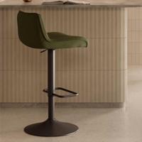 Kave Home Barkruk 'Zend' Chenille, kleur Groen - thumbnail