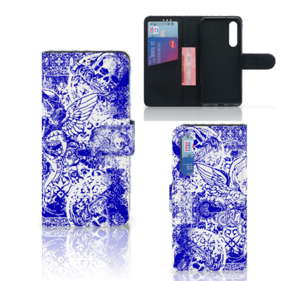 Telefoonhoesje met Naam Xiaomi Mi 9 SE Angel Skull Blauw Telefoonhoesje met Naam Xiaomi Mi 9 SE Angel Skull Blauw