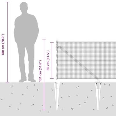 VidaXL Afrasteringspaal grijs 25 x 0,8 m (12 x 12 mm gaas)