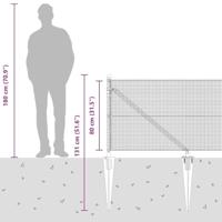 VidaXL Afrasteringspaal grijs 25 x 0,8 m (12 x 12 mm gaas) - thumbnail