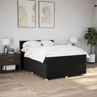 Boxspring met matras stof zwart 140x190 cm - thumbnail