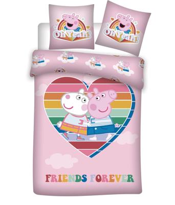 Peppa Pig Dekbedovertrek Friends forever 140 x 200 cm - Polyester Peppa Pig Dekbedovertrek Friends forever 140 x 200 cm - Polyester