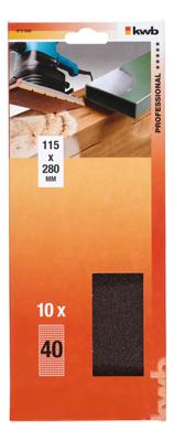 kwb 812040 Schuurpapier Korrelgrootte (num) 40 (l x b) 280 mm x 115 mm 10 stuk(s)