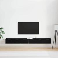Wandkast 2 pcs Zwart eiken 102 x 30 x 20 cm Bewerkt hout - thumbnail
