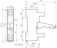Finder 95.85.3 Relaissocket Geschikt voor serie: Finder serie 40, Finder serie 44 Finder 40.52, Finder 40.61, Finder 44.62 (l x b x h) 81.88 x 15.5 x 46.8 mm 1 - thumbnail