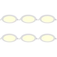 LED Downlight Inbouwspot Dimbaar 6 Stuks - Brinton Thin - 12W 1120lm 120° Bundelhoek - Warm Wit 3000K - IP40 - Rond - Wit - Ø170mm Buitenmaat - Ø150mm Zaagmaat - thumbnail