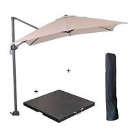Garden Impressions Hawai parasol S 250x250 ecru + 80kg voet en hoes - thumbnail